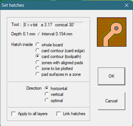 CopperCAM hatch generation